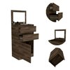 Tuhome Kamelot Dresser With Jewelry Box, Single Door Cabinet, Mirror, Two Drawers, Dark Walnut JLC6742